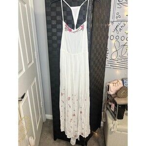 RAGA Maxi Dress with Pink Floral Embroidery